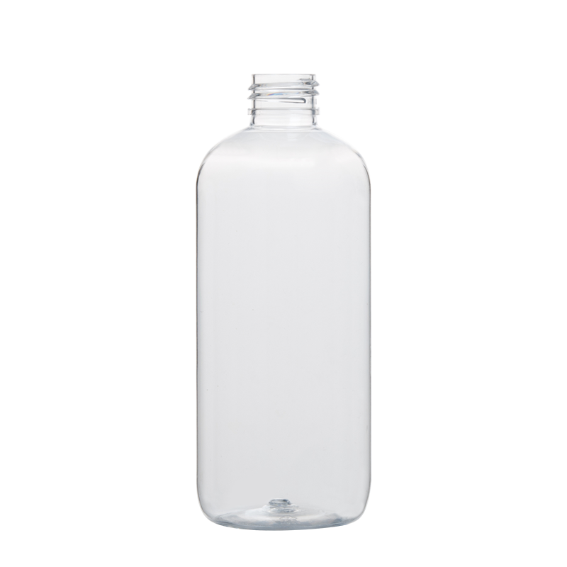 300ml 10oz Plastic PET Boston Round Clear Bottle Factory