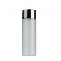 30ml 1oz και παγωμένα ημιδιαφανή φιαλίδια τόνερ κυλίνδρου με ασημένια βιδωτά καπάκια