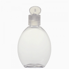 110ml 3.7 oz επίπεδο στρογγυλό σχήμα PET squeezable sanitizer χεριών το μπουκάλι με τα τοπ καλύμματα κτυπήματος